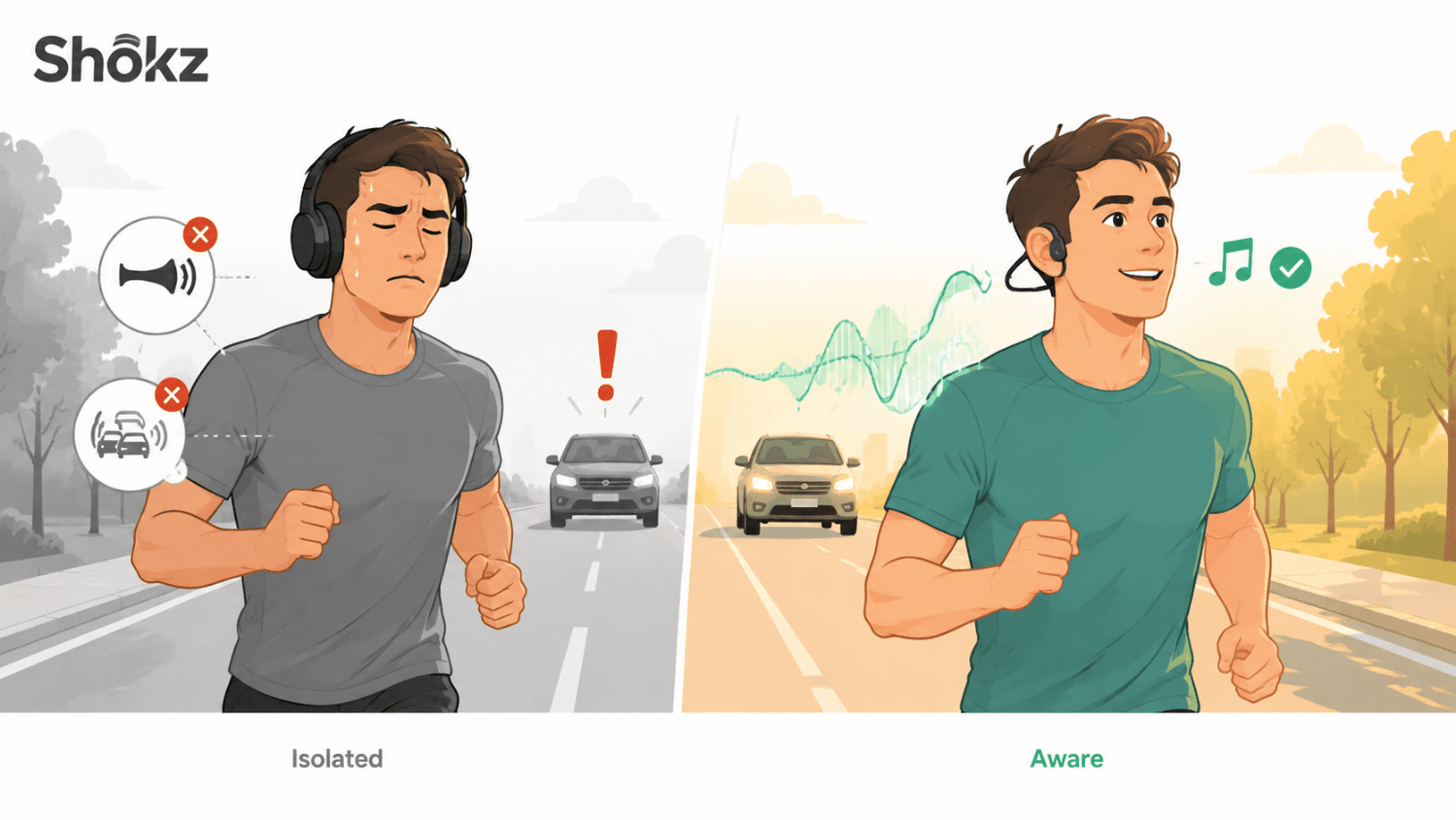 Bone Conduction Running Headphones for Outdoor Safety